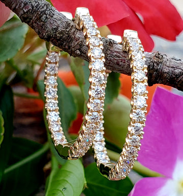 10k Yellow Gold 2 CTW Diamond Hoop Earrings DER-26017